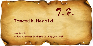 Tomcsik Herold névjegykártya